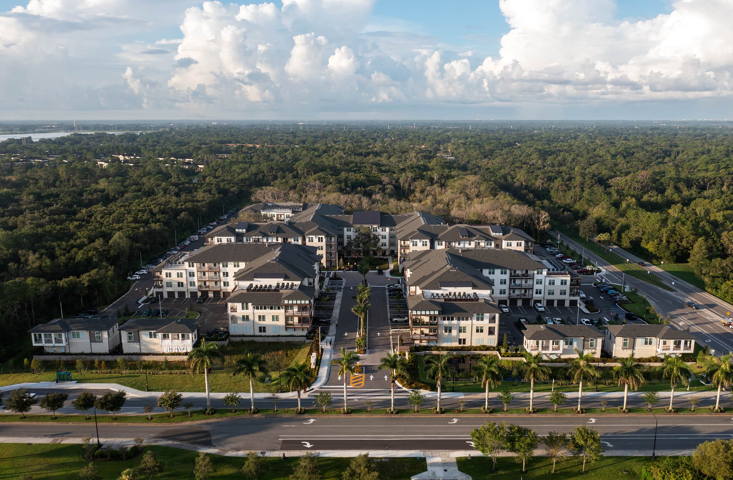 Solaire Sarasota - Exteriors - Early Morning Aerial - Wide