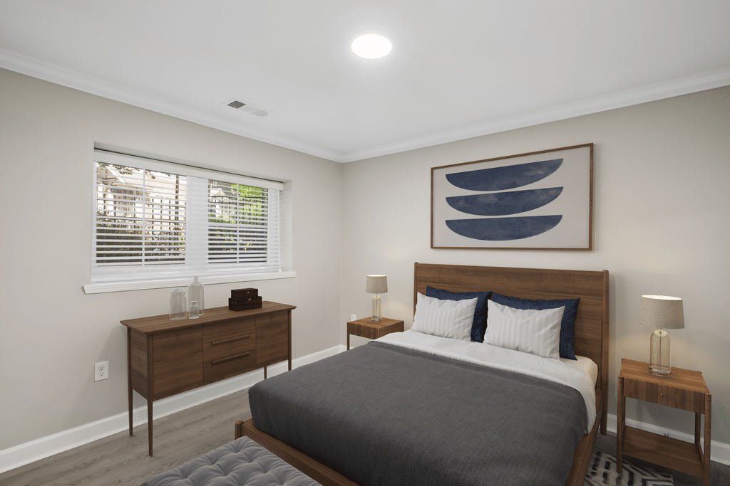 The Regency at Johns Creek Walk VirtuallyStagedBedroom(2) December2024 HighRes