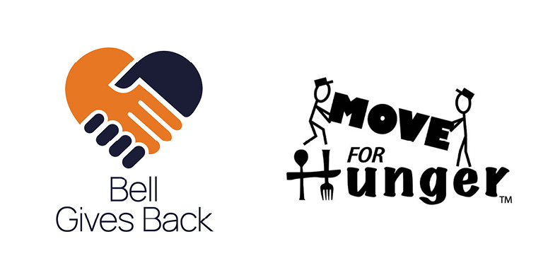 Bell Gives Back and Move for Hunger Logos